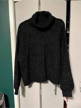 Old Navy Black Flecked Turtleneck Sweater